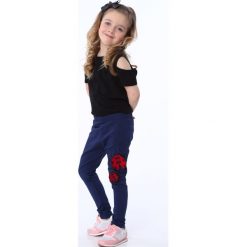 Legginsy dziewczęce: Legginsy dziewczęce z biedronką granatowe NDZ8688