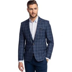 Marynarka STEFANO MAGS000329. Niebieskie marynarki męskie Giacomo Conti, m, bez wzorów, eleganckie. Za 599,00 zł.