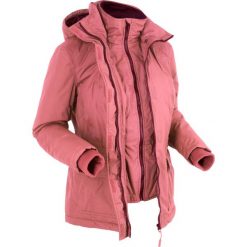 Kurtka outdoorowa 2 w 1, ocieplana bonprix dymny malinowy. Różowe kurtki damskie bonprix, s, z haftami. Za 139,99 zł.