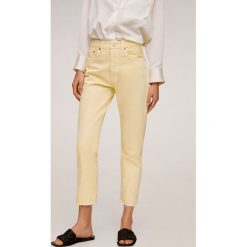 Mango - Jeansy Havana. Żółte jeansy damskie Mango, z podwyższonym stanem. W wyprzedaży za 111,90 zł.