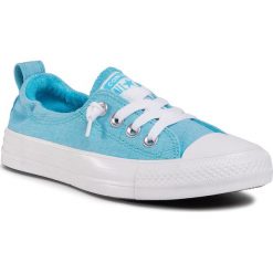 Trampki CONVERSE - Ctas Shoreline Slip 564338C Gnarly Blue/White/White. Niebieskie półbuty damskie Converse, bez wzorów, z gumy, bez zapięcia. W wyprzedaży za 139,00 zł.