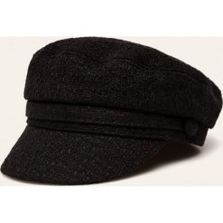 Pieces - Kaszkiet. Czarne czapki damskie Pieces, z bawełny. W wyprzedaży za 79,90 zł.