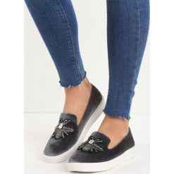 Trampki damskie slip on: Szare Slip On Bombilate