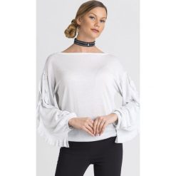 SWETER Patrizia Pepe. Białe swetry damskie Patrizia Pepe, s, z aplikacjami, z dzianiny, bez rękawów, bez kaptura. Za 516,00 zł.