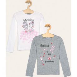 Blukids - Longsleeve dziecięcy 98-134 cm (2 pack). Szare bluzki dziewczęce Blukids, z nadrukiem, z bawełny, z okrągłym kołnierzem, z długim rękawem, długie, bez kaptura. Za 39,90 zł.