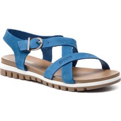 Sandały BIG STAR - DD274967 Blue. Niebieskie klapki damskie BIG STAR, bez wzorów, ze skóry ekologicznej, bez obcasa. W wyprzedaży za 129,00 zł.