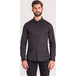 KOSZULA ARMANI EXCHANGE. Czarne koszule męskie Armani Exchange, xxl, z haftami, z elastanu, z klasycznym kołnierzykiem, bez rękawów. Za 251,40 zł.