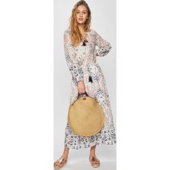 Pepe Jeans - Sukienka. Szare sukienki damskie Pepe Jeans, na co dzień, s, bez wzorów, z bawełny, casualowe, bez kołnierzyka, z długim rękawem, długie, maxi, proste. Za 399,90 zł.