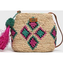 Pepe Jeans - Torebka. Brązowe torebki klasyczne damskie Pepe Jeans, w paski, z elastanu, casualowe, na ramię, małe, z nadrukiem, bez dodatków. W wyprzedaży za 179,90 zł.