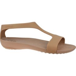 Crocs W Serena Sandals 205469-854 sandały sportowe damskie brązowe 41/42. Pomarańczowe klapki damskie Crocs, w paski, z materiału, eleganckie, na wysokim obcasie, z paskami, trekkingowe. W wyprzedaży za 139,99 zł.