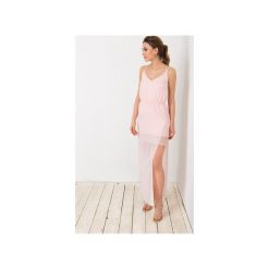 Sukienka Costa Brava. Różowe sukienki damskie Flawdress, na plażę, s, w paski, z poliesteru, z podwójnym kołnierzykiem, bez rękawów. Za 159,00 zł.