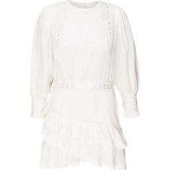 Sukienka LOVESHACKFANCY LORELEI. Białe sukienki damskie LoveShackFancy, bez wzorów, z bawełny, vintage, z okrągłym kołnierzem, bez rękawów, asymetryczne. Za 1620,00 zł.