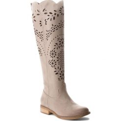 Buty zimowe damskie: Kozaki ROBERTO – 614 Pieczarka Nubuk