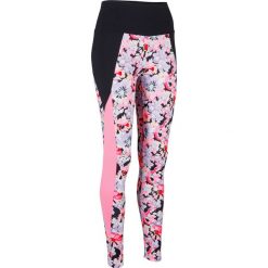 Legginsy sportowe, długie, Level 2 bonprix czarno-fioletowy w kwiaty. Czarne spodnie damskie bonprix. Za 84,99 zł.