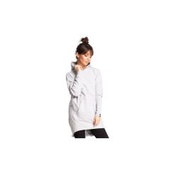 Bluzy Be B021 Bluza tunika z kapturem i gumką z tyłu. Szare tuniki damskie marki BE, s, z kapturem. Za 135,00 zł.