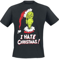 T-shirty męskie z nadrukiem: Der Grinch I Hate Christmas! T-Shirt czarny