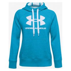 Under Armour Rival Fleece Logo Bluza Niebieski. Niebieskie bluzy damskie Under Armour, m, z nadrukiem, z bawełny, bez rękawów, bez kaptura. Za 240,95 zł.