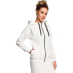 Ecru Rozpinana Bluza z Kapturem. Szare bluzki damskie marki Molly.pl, s, bez wzorów, z kapturem, z długim rękawem. Za 145,90 zł.