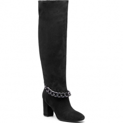 Kozaki GUESS - FLAEE4 SUE11 BLACK. Czarne buty zimowe damskie Guess, z materiału. Za 1229,00 zł.