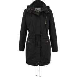 Parka przejściowa bonprix czarny. Czarne parki damskie bonprix, bez wzorów, bez kaptura. Za 189,99 zł.