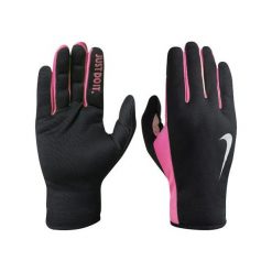 Rękawiczki damskie: Nike Rękawiczki damskie Rally Run Gloves 2.0 czarno-różowe r. L