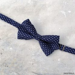 Muchy męskie: Atramento. Granatowa mucha w kropki