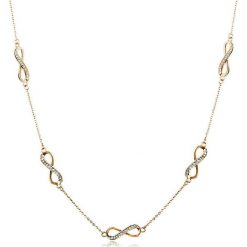 Naszyjniki damskie: Pozłacany naszyjnik z kryształkami Swarovski – dł. 80 cm