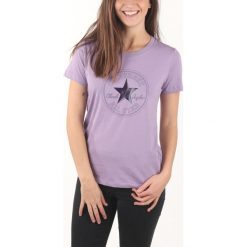 Converse Koszulka Fioletowy. Fioletowe koszulki damskie Converse, m, z nadrukiem, z bawełny. Za 82,95 zł.