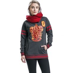 Bluzy damskie: Harry Potter Gryffindor Shawl Bluza z kapturem damska odcienie szarego/czerwony