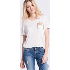 Reebok - Top. Szare topy damskie Reebok, s, z nadrukiem, z dzianiny, z krótkim rękawem. W wyprzedaży za 99,90 zł.