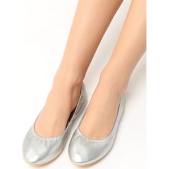 Baleriny damskie: Srebrne Baleriny Calina