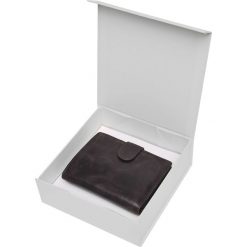 PORTFEL Z LICOWEJ SKÓRY. Pomarańczowe portfele męskie marki Top Secret, w paski, ze skóry. Za 99,99 zł.