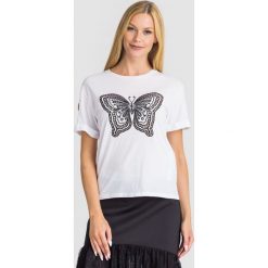 T-SHIRT Twinset. Białe t-shirty damskie Twinset, s, z haftami, z bawełny, bez kołnierzyka. Za 409,00 zł.