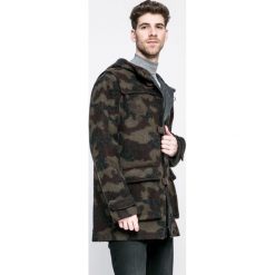 Trussardi - Płaszcz Montgomery. Płaszcze męskie Trussardi, s, bez wzorów, z poliesteru, z kapturem. W wyprzedaży za 999,90 zł.