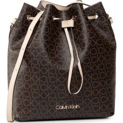 Torebka CALVIN KLEIN - Ck Mono Drawstring Md K60K606477 BRW 0HD. Pomarańczowe torebki worki damskie Calvin Klein, bez wzorów, ze skóry ekologicznej, bez dodatków. Za 579,00 zł.