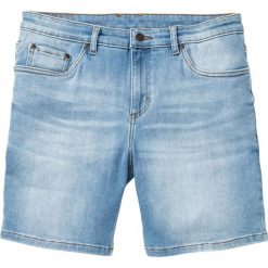 Długie szorty dżinsowe "power-stretch" Slim Fit bonprix jasnoniebieski "used". Niebieskie jeansy męskie bonprix, m, bez wzorów, z jeansu, długie. Za 84,99 zł.