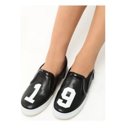 Trampki damskie slip on: Czarne Slip On Pervert Nineteen