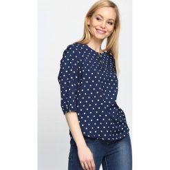 Granatowa Bluzka Dot Diagonal. Szare bluzki damskie Born2be, xl, w grochy, bez kołnierzyka, bez rękawów. Za 49,99 zł.