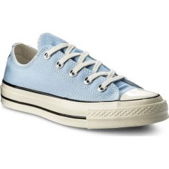 Trampki CONVERSE - Ctas 70 Ox 159624C Blue Chill/Black/Egret. Niebieskie półbuty damskie Converse, bez wzorów, z gumy, bez obcasa, na płaskiej podeszwie, bez zapięcia. W wyprzedaży za 249,00 zł.