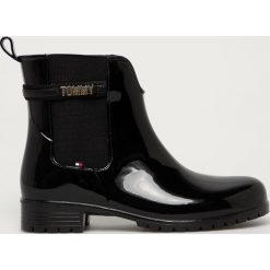 Tommy Hilfiger - Kalosze. Czarne kalosze damskie TOMMY HILFIGER, bez wzorów, z materiału. Za 399,90 zł.