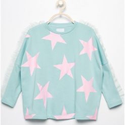 Bluzy dziewczęce rozpinane: Bluza z tiulowymi falbankami - Turkusowy