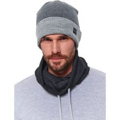 Czapka męska. Szare czapki męskie na zimę, z dzianiny. W wyprzedaży za 19,99 zł.