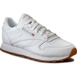 Buty Reebok - Cl Lthr 49803 White/Gum. Białe buty sportowe damskie Reebok, ze skóry. W wyprzedaży za 299,00 zł.