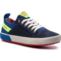 Sneakersy GEOX - J Alonisso B. B J922CB 01422 C4502 S Navy/Fluo Yellow. Niebieskie trampki chłopięce Geox, bez wzorów, ze skóry, na sznurówki. W wyprzedaży za 159,00 zł.