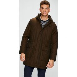 Trussardi Jeans - Kurtka. Pomarańczowe płaszcze męskie Trussardi Jeans, s, bez wzorów, z bawełny, długie, z kapturem. W wyprzedaży za 899,90 zł.
