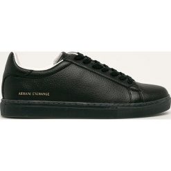 Armani Exchange - Buty skórzane. Czarne sneakersy męskie Armani Exchange, ze skóry, na sznurówki. Za 679,90 zł.