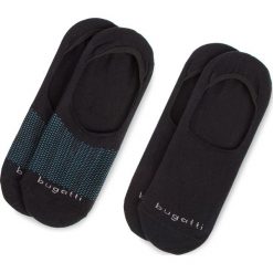 Zestaw 2 par stopek unisex BUGATTI - 6896 Dots Black 610. Czarne skarpetki damskie Bugatti, bez wzorów, z elastanu. Za 39,00 zł.