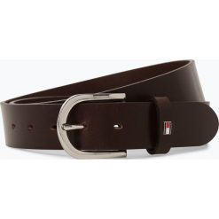 Tommy Hilfiger - Damski pasek skórzany – New Danny, brązowy. Pomarańczowe paski damskie TOMMY HILFIGER, w paski, ze skóry, klasyczne. Za 199,95 zł.