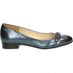 Baleriny - 632-994 BLU. Szare baleriny damskie Venezia, ze skóry. Za 199,00 zł.