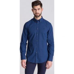 Granatowa koszula Geometric Print Trussardi Jeans. Niebieskie koszule męskie m, z bawełny. Za 244,50 zł.